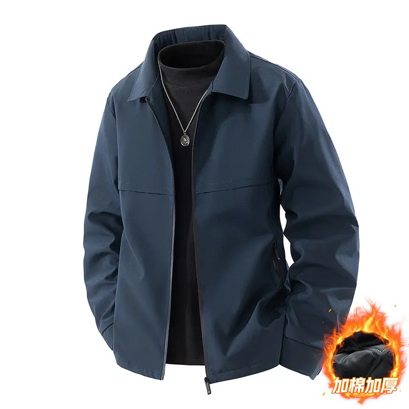 New Arrival High Grade Men Cotton Padded Jacket Spring Autumn Middle Aged Plus Size Business Casual Versatile Dad StyleOuterwear