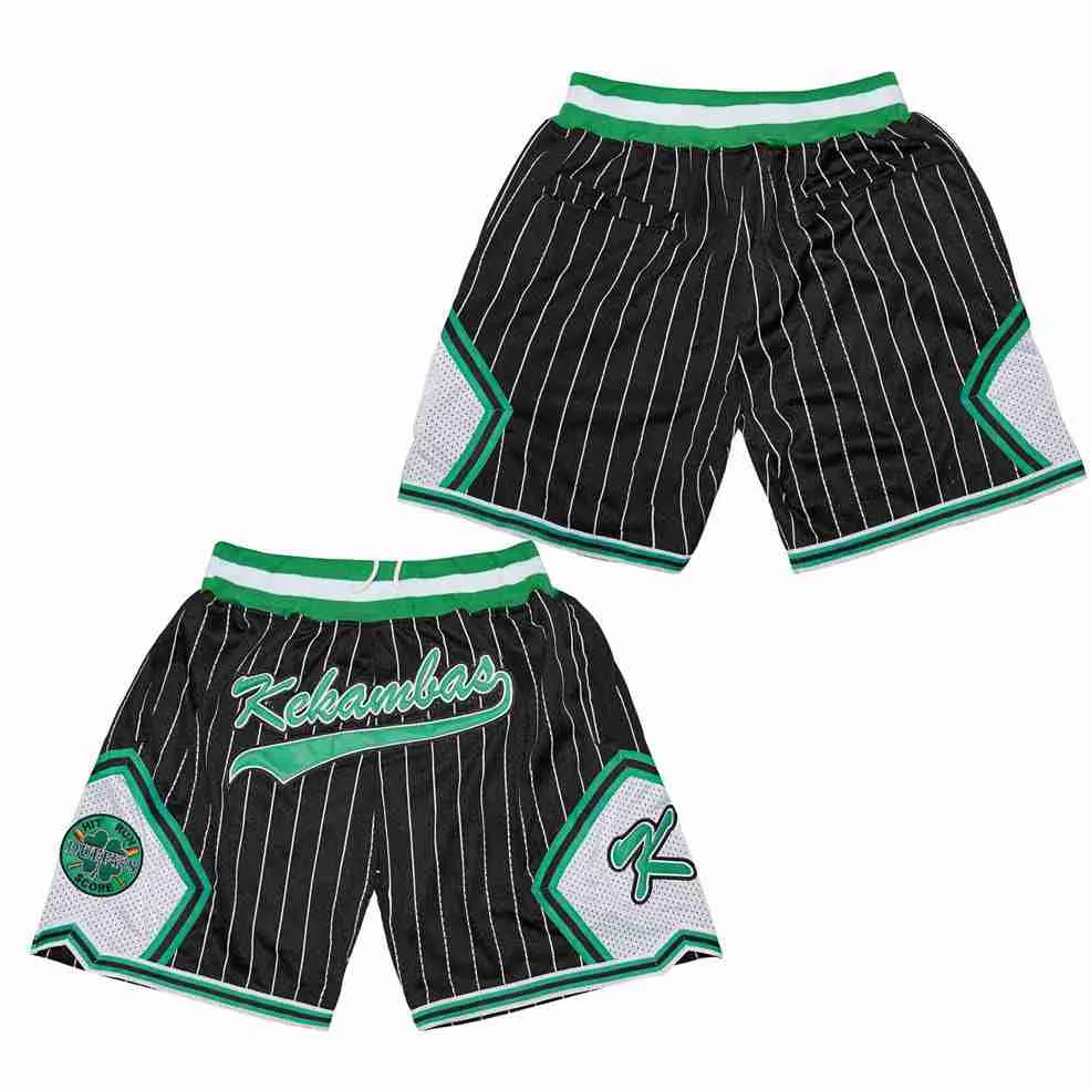 

Basketball shorts Kekambas Four pockets Sewing embroidery outdoor sport Beach pants ventilation Black stripe 2024