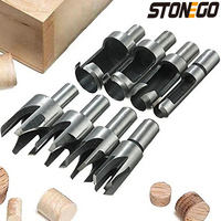 STONEGO Woodworking Plug Cutter Drill Bit Set - 6/10/13/16mm, Chamfered Bits, for Countersunk Hole Repair
