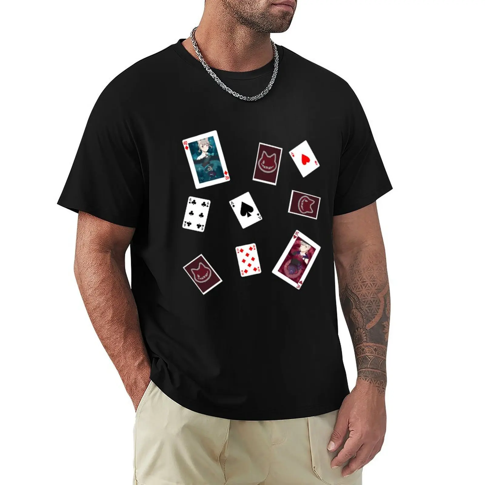 

Scattered Cards - Lyney & Lynette T-Shirt summer clothes new edition anime stuff funny t shirts for men