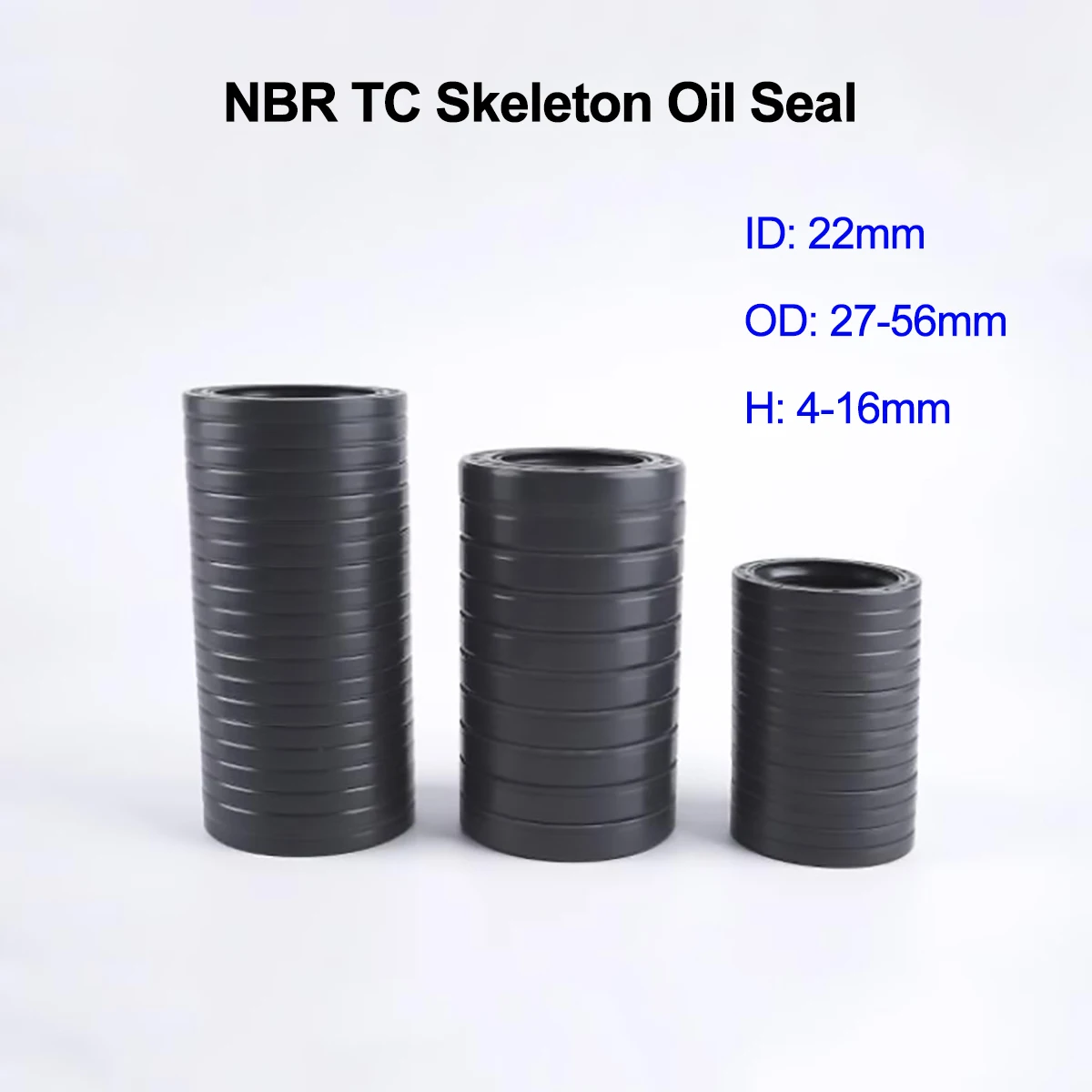 

5Pcs Black NBR TC/FB/TG4 Skeleton Oil Seal ID 22mm OD 27-56mm Thickness 4-16mm Nitrile Butadiene Rubber Gasket Sealing Rings