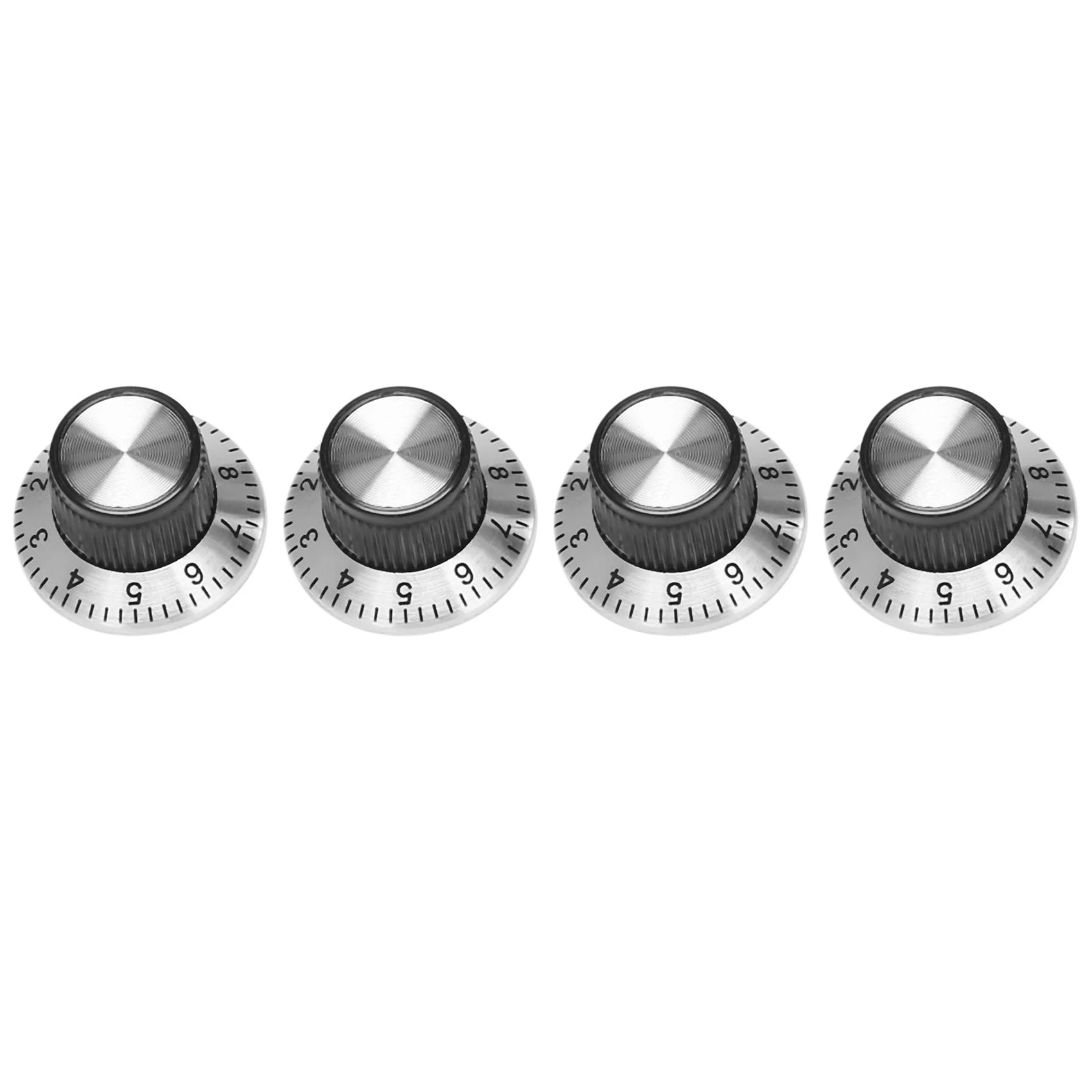 4 x potensiometer Pot metal knob dengan 0-9 turntable untuk 6mm shaft knob