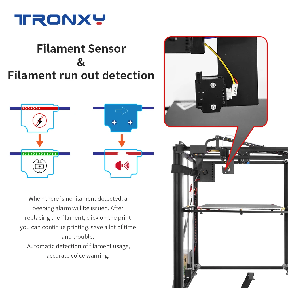 Imagem -05 - Tronxy-diy Touch Screen Kit Impressora 3d X5sa 500 Pro Fdm Grande Tamanho de Impressão 500*500*500 mm Pla