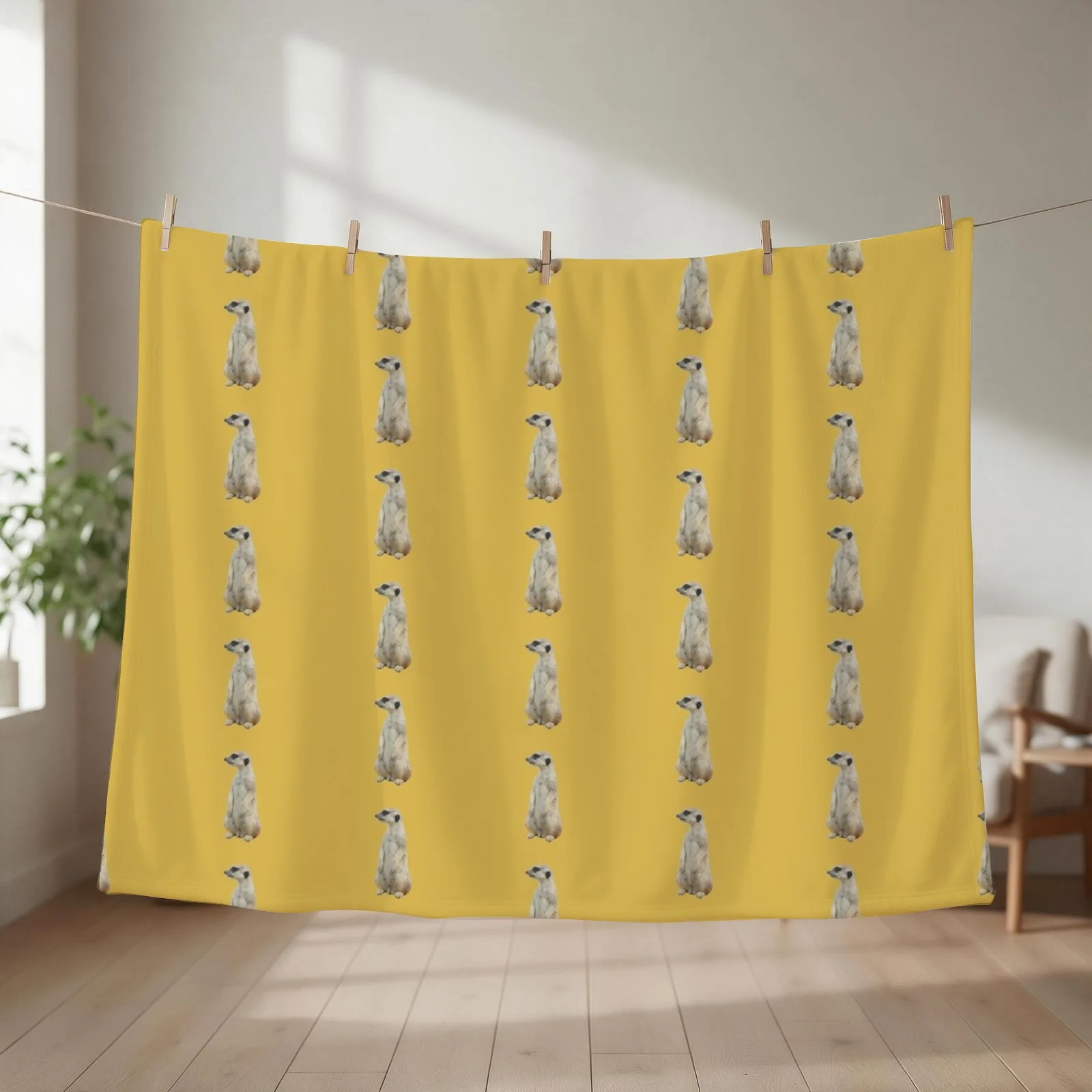 Cute Meerkat Sticker Throw Blanket couch cozy soft plush fuzzy picnic outdoor blanket