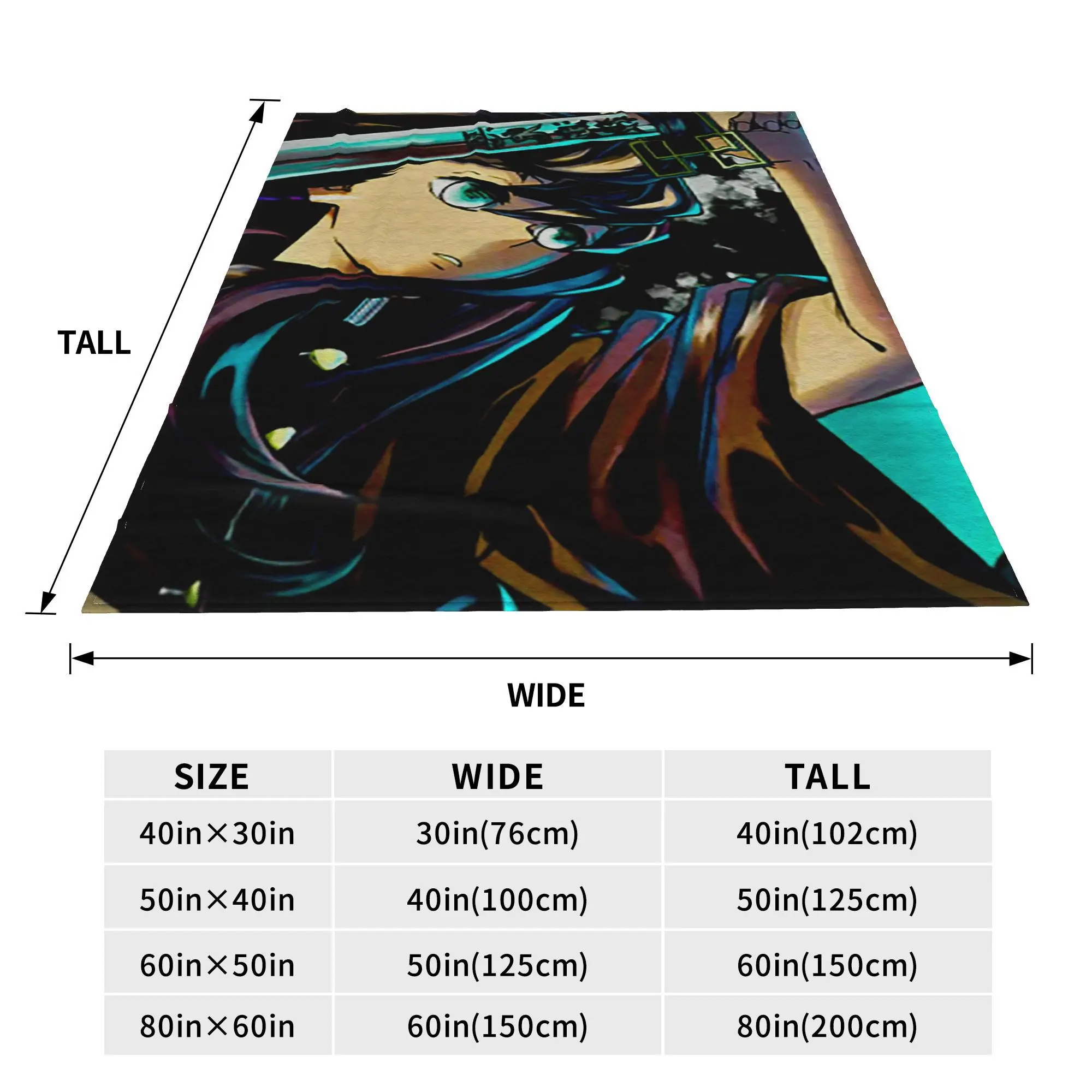 Muichiro Tokito Demon Slayer Blankets Soft Warm Flannel Throw Blanket Plush for Bed Living room Picnic Travel Home Couch