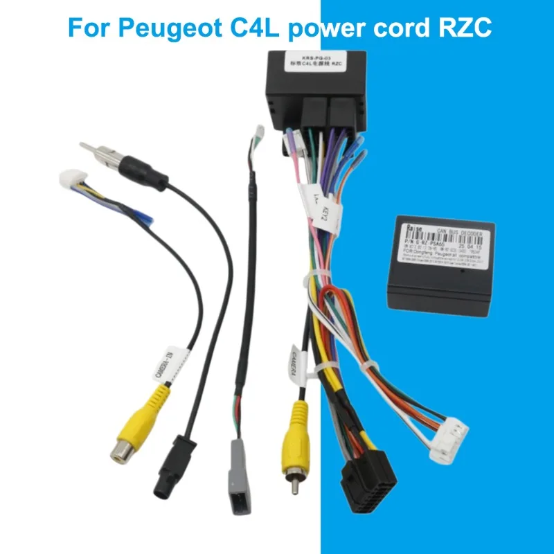 Android Car Radio Wiring Harness For Peugeot C4L Power Cable RZC Stereo Audio Adapter Connector