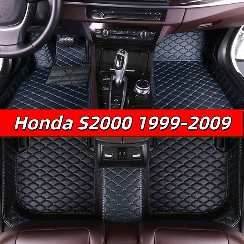 Car Floor Leather Mats Fits for Honda S2000 1999 2000 2001 2002 2003 2004 -2009 Vehicle Full Set Carpet Pads005 2006 2007 2008