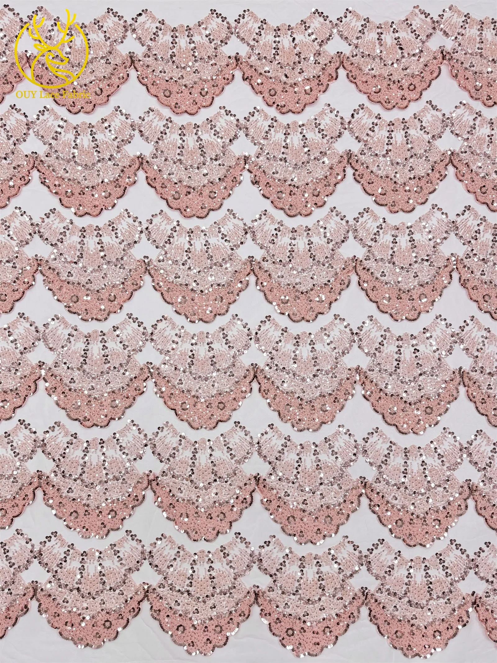 Eleganter DIY handgefertigter bestickter 3D-Spitzenstoff mit Perlen, afrikanischer Pailletten-Tüll, nigerianischer Hochzeitsstoff für Damen, 5 Yards – Detail 7