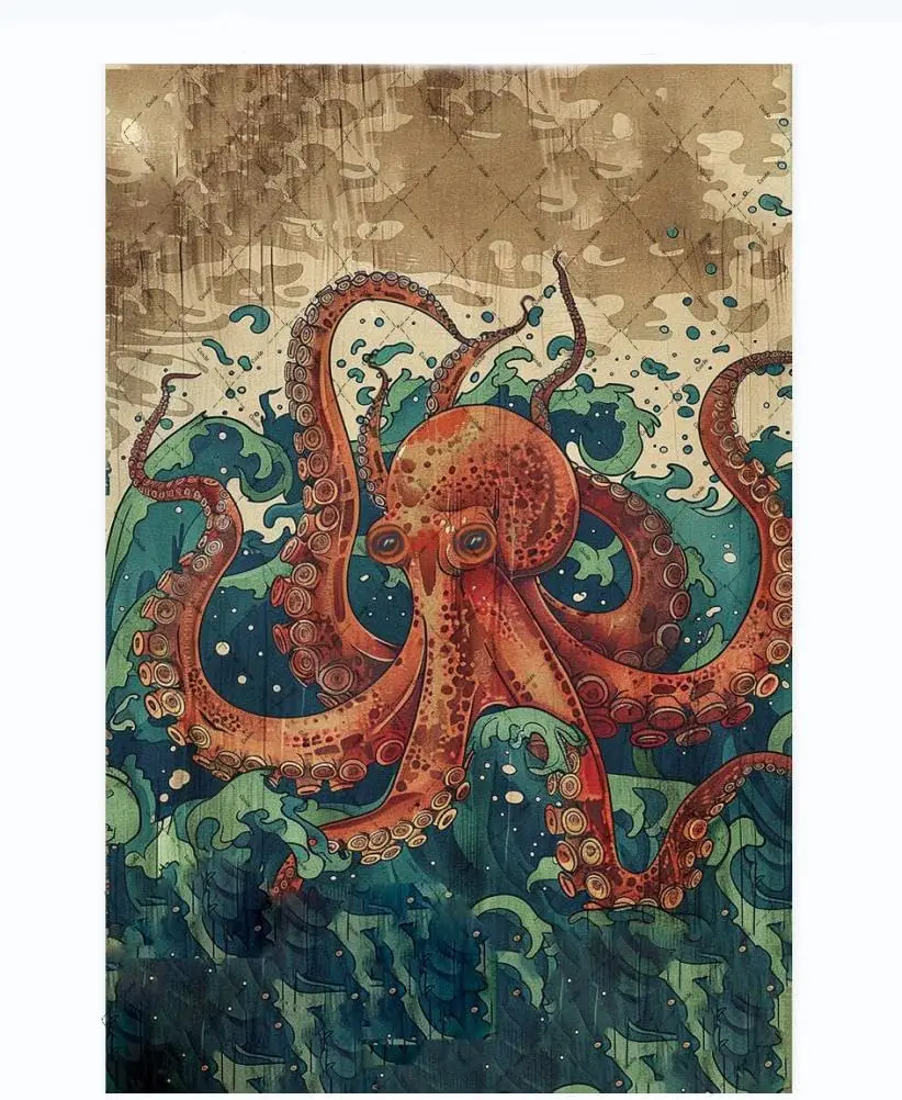Cusde Octopus Metal Tin Signs Pool Signage Wall Decoration Retro Decor Vintage Wall Art Pool Sign Anti-Rust Poster Plaque F sign