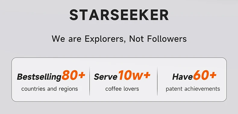 STARSEEKER EDGE PLUS Electric Coffee Grinder 63MM Titanium Burr Stepless Fineness Adjustment Removable Magnetic Suction Port