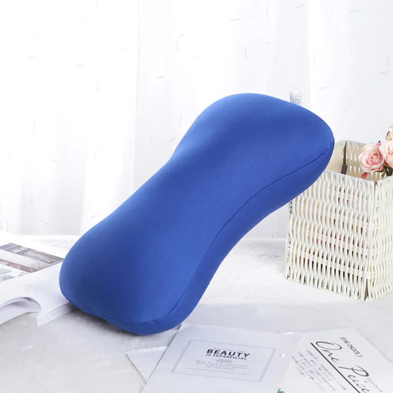 Mini Cushion Microbead Back Sofa Cushion Bone Shape Roll Throw Cozy Pillow for Travel Home Office Sleep Neck Support Pillow