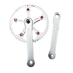 Durable Bike Crankset Crankset Chainset 1pc 46T 590G Good Compatibility Silver 170MM Ultralight Crankset Chainset