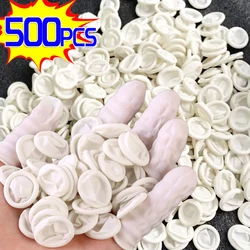 500/100pcs Disposable Latex Rubber Finger Cots Sets Non-slip White Fingertips Protector Gloves For Phone Watch Repair Supplies