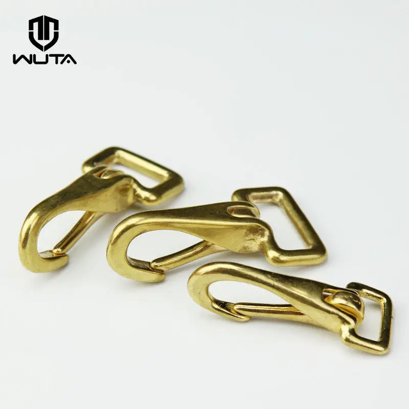 WUTA Solid Brass Bag Hook Lobster Clasps Straping Hook buckle Shoulder Strap Swivel Snap Hook Fastener Key Chain Ring Square Eye