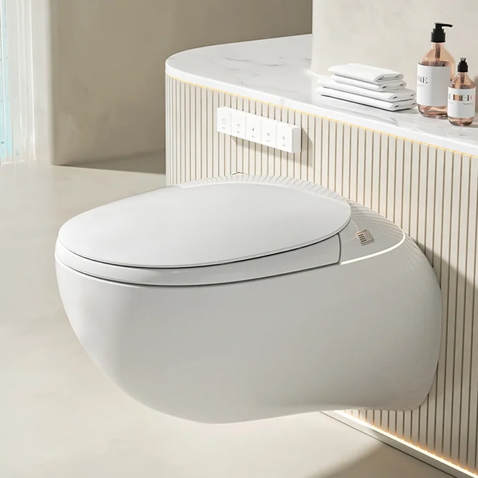 2024 Release Modern Design Intelligent Smart One-Piece Wall Hung Automatic Bidet Closet Built-In Water Tank Elongated Included