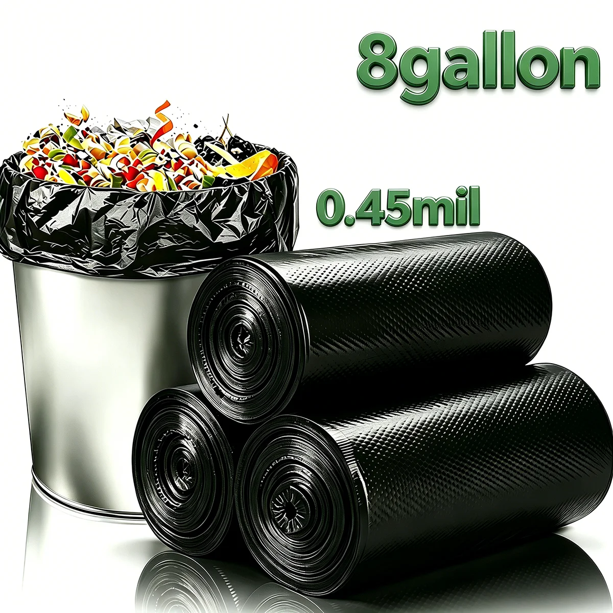 20/80 Bolsas de Basura Compostables de 60x65cm, Bolsas de Basura Biodegradables Grandes para Cocina y Oficina