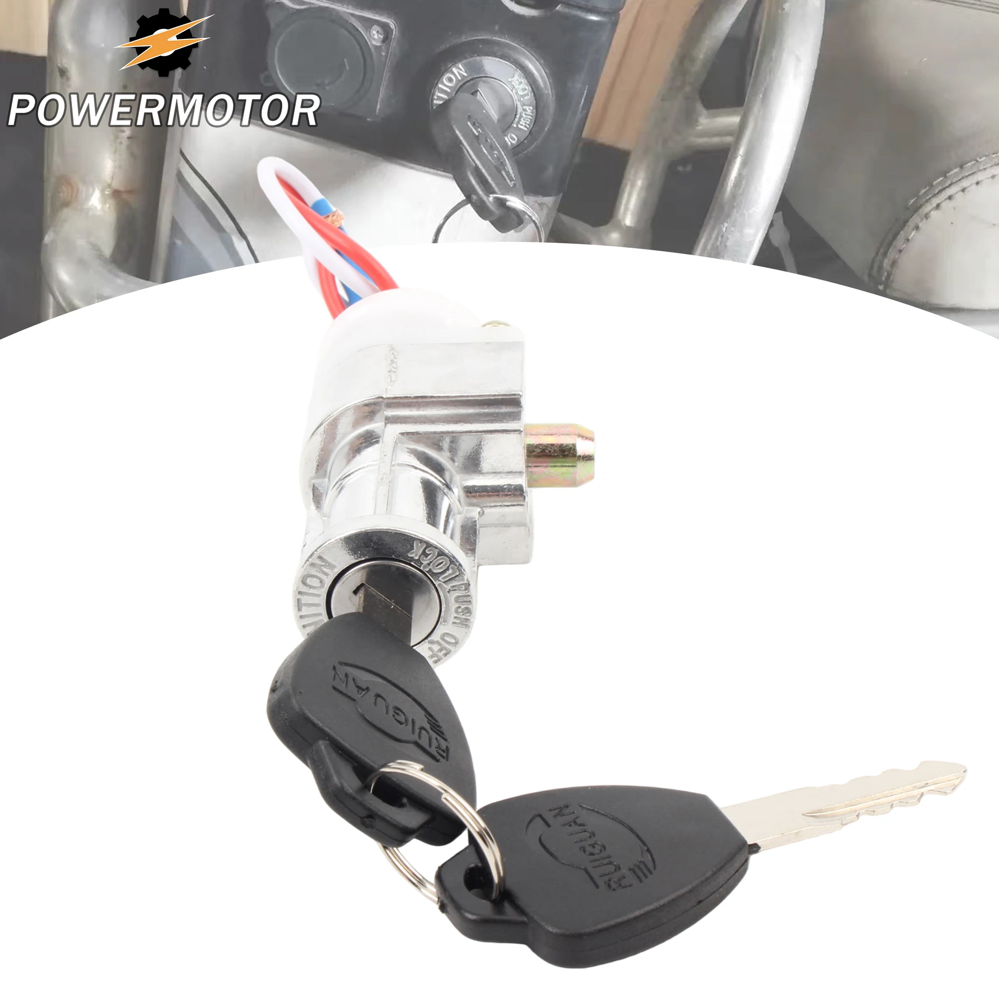 

Universal Motorcycle Battery Charger Mini Lock with 2 Keys Electric Bicycle Scooter E-Bike Lock Accessories