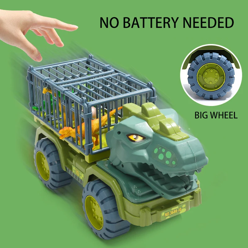 Children\'s Dinosaur Toy Car Large Engineering Vehicle Model Educational Toy Transport Vehicle Toy Boy Girl with Dinosaur Gift