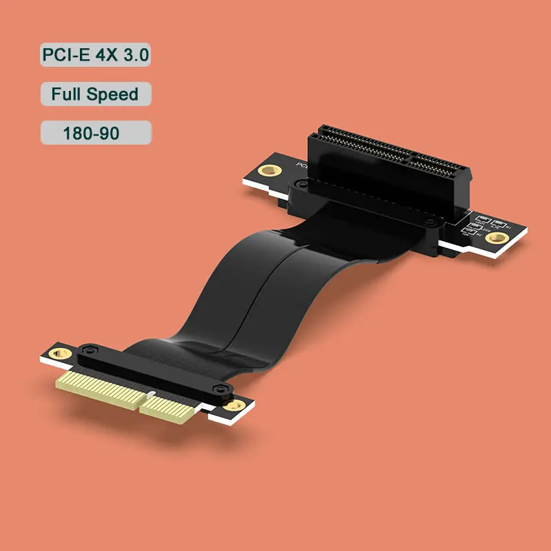 PCI Express PCI-E 4X Adapter Riser Card 90 Degree Converter Card for Server Chassis Computer PCI-E 3.0 X4 TO X4 1X Riser 180-90