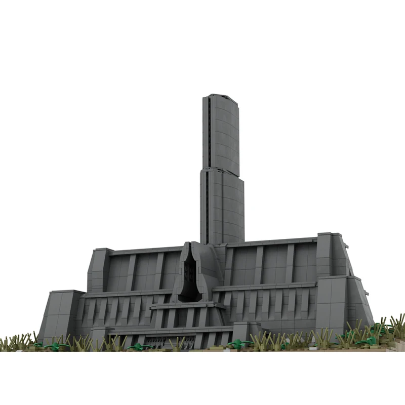 MOC-159698 Diorama scena klocki Model międzygwiezdna świątynia architektura modułowa cegły Puzzle DIY zabawki prezent urodzinowy