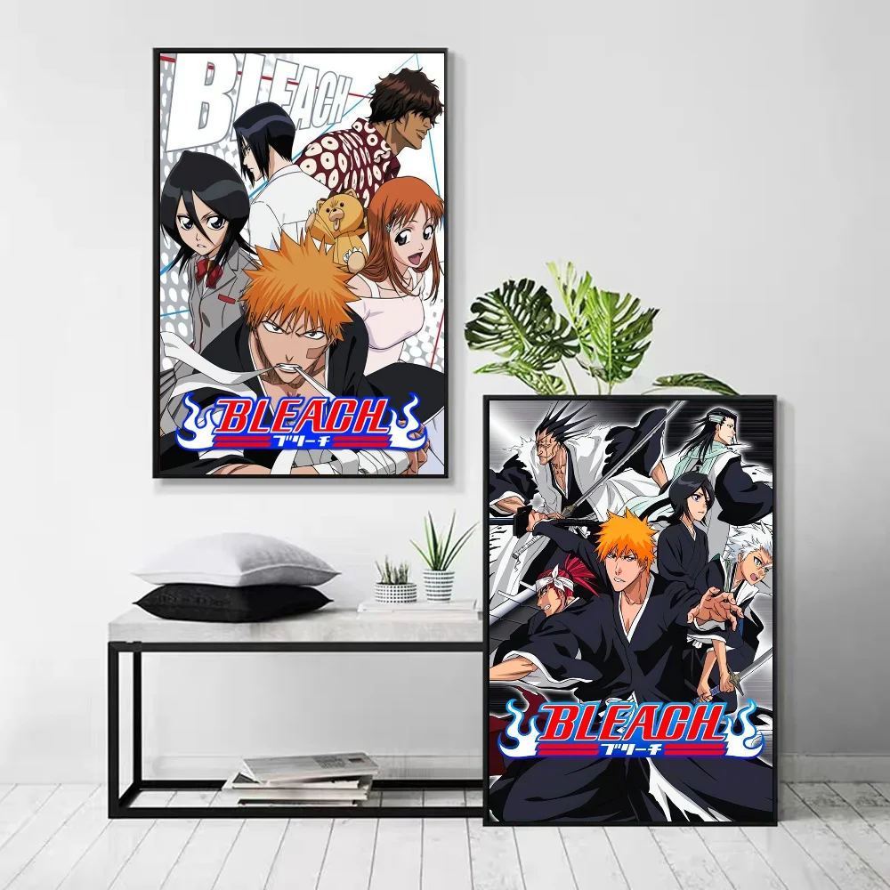 1pc Bleach Anime Poster Self-adhesive Art Waterproof Paper Sticker Coffee House Bar Room Wall Decor