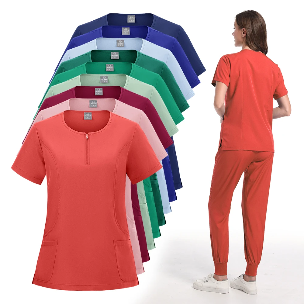 Medical Uniform Elastic Scrub Set Hospital Surgical Scrubs Tops Pants Nurse Nursing Workwear Doctors Clothes Medical Accessories