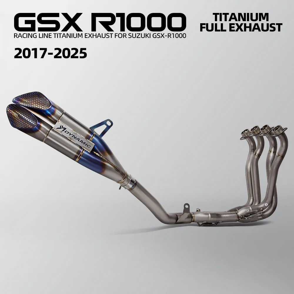 

For Suzuki GSXR1000 GSX1000R 2017-2025 motorcycle exhaust system full titanium front pipe connect DY-GP honeycomb muffler