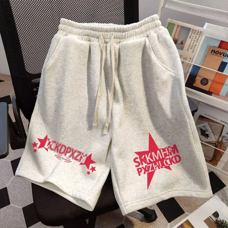 

Американский уличный модный стиль, модные звездные элементы, модный бренд с буквенным принтом M-8XL, повседневные спортивные брюки большого размера