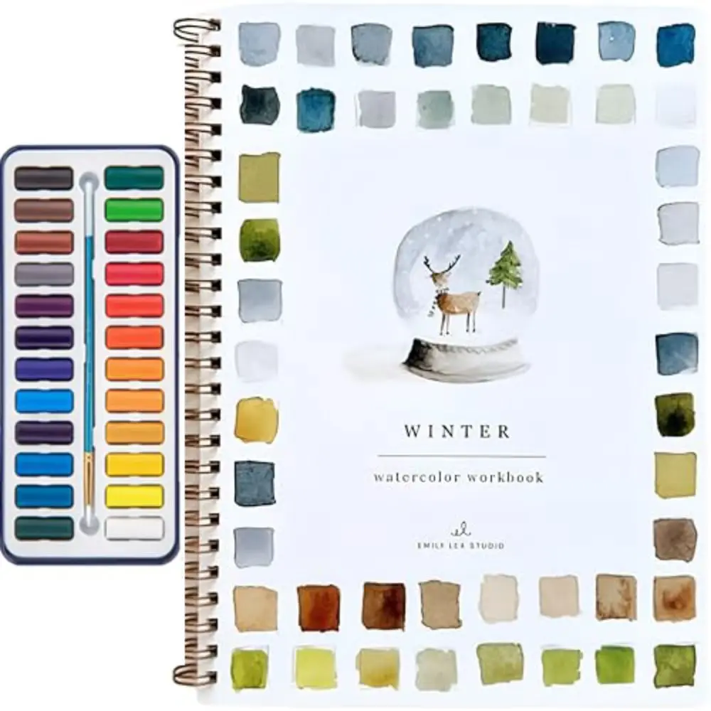 

Beginner-Friendly Watercolor Workbook With Brush With Color Palette Watercolor Paint Book Portable