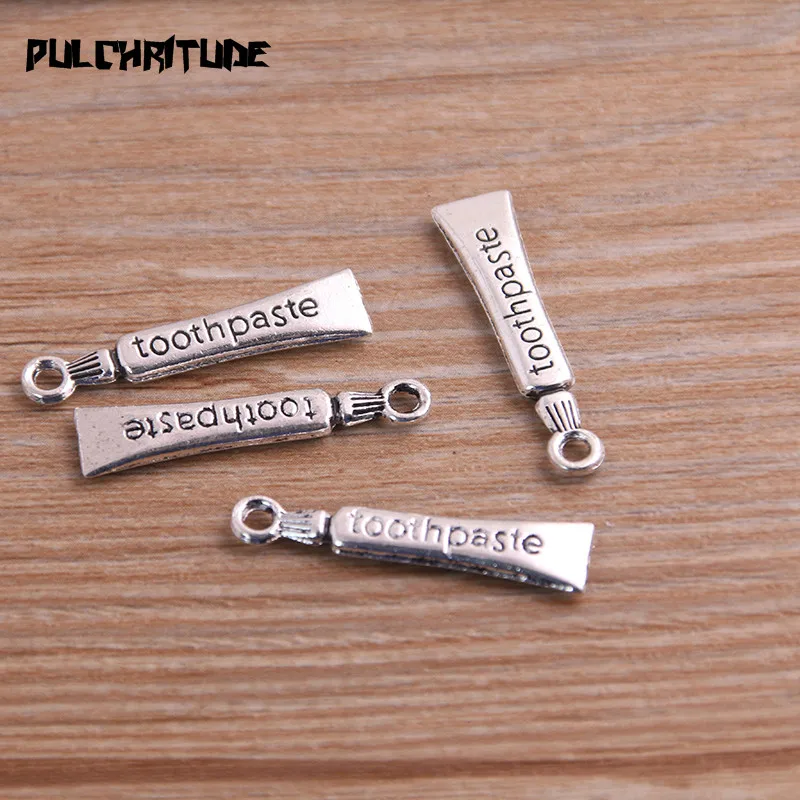 20pcs Metal Zinc Alloy Toothpaste Toothbrush Charms Fit Jewelry Daily Necessit Pendant Charms Makings