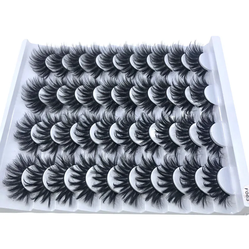 AMSDCN NEW 20 Pairs 3D Faux Mink Eyelashes Natural Thick Long False Eyelashes Dramatic Fake Lashes Makeup Extension Eyelashes