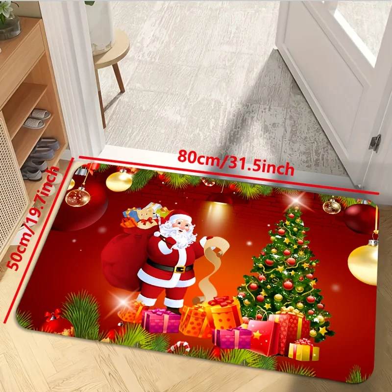 Weihnachten Küche Bodenmatte Home Decor Schlafzimmer Flur Balkon Teppiche Winter Weihnachten Badezimmer rutschfeste Bodenmatte Weihnachtsdekoration – Detail 5