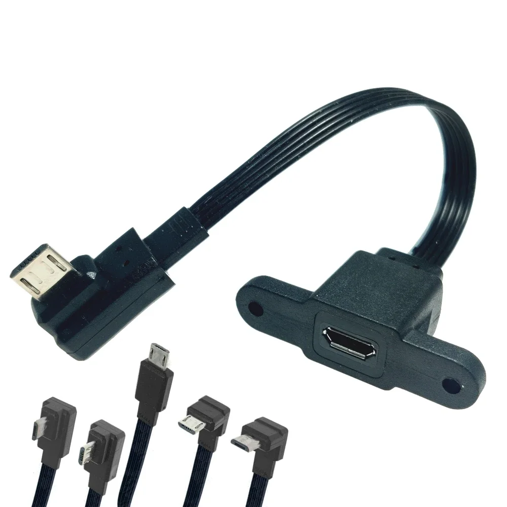 

Android MicroUSB panel installation connector female Micro-USB 5-pin expansion cable data cable with screw holes that can be fix