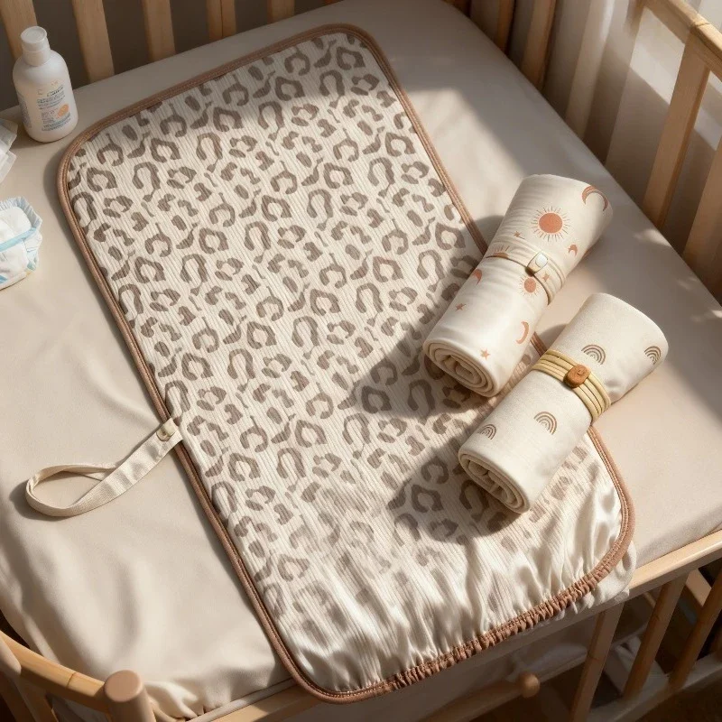 

Детский водонепроницаемый пеленальный коврик, многоразовый хлопко-марлевый пеленальный коврик для новорожденных, дорожная кроватка, портативный мягкий коврик для подгузников