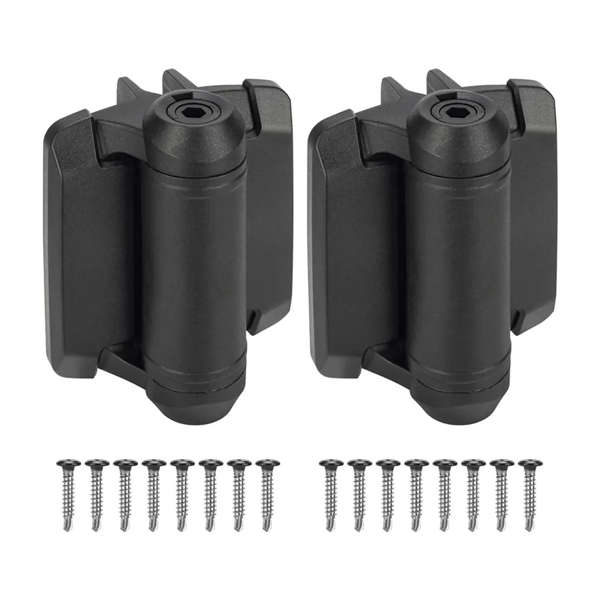LUCK 2pcs Self Closing Gate Hinges with Safety Cap,Pool Gate Hinges with Alignment Legs Adjustable Fence Hinges