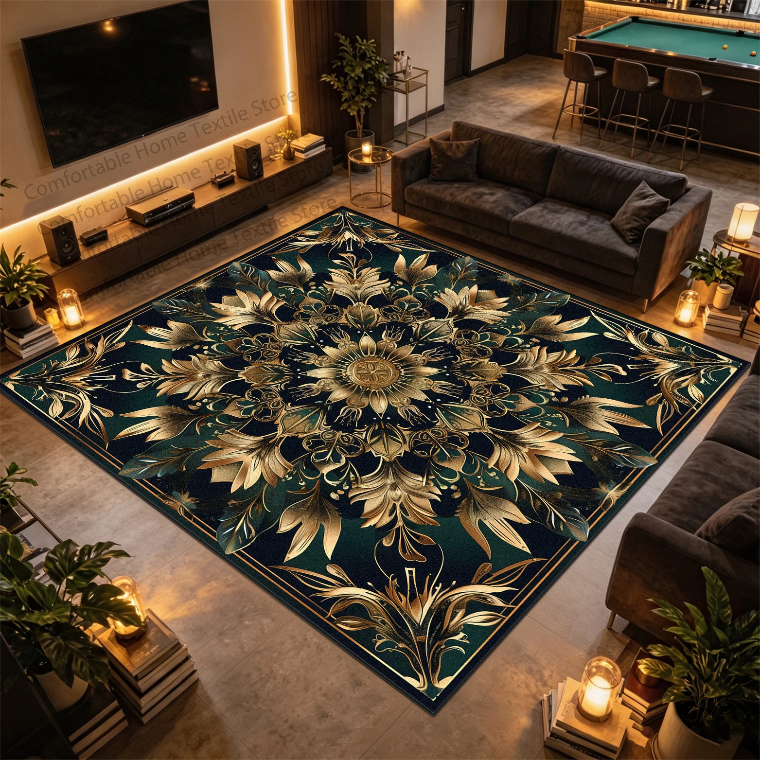 Outdoor Lighting Garage - Hafif Lüks Mandala Desenli Altın Rengi