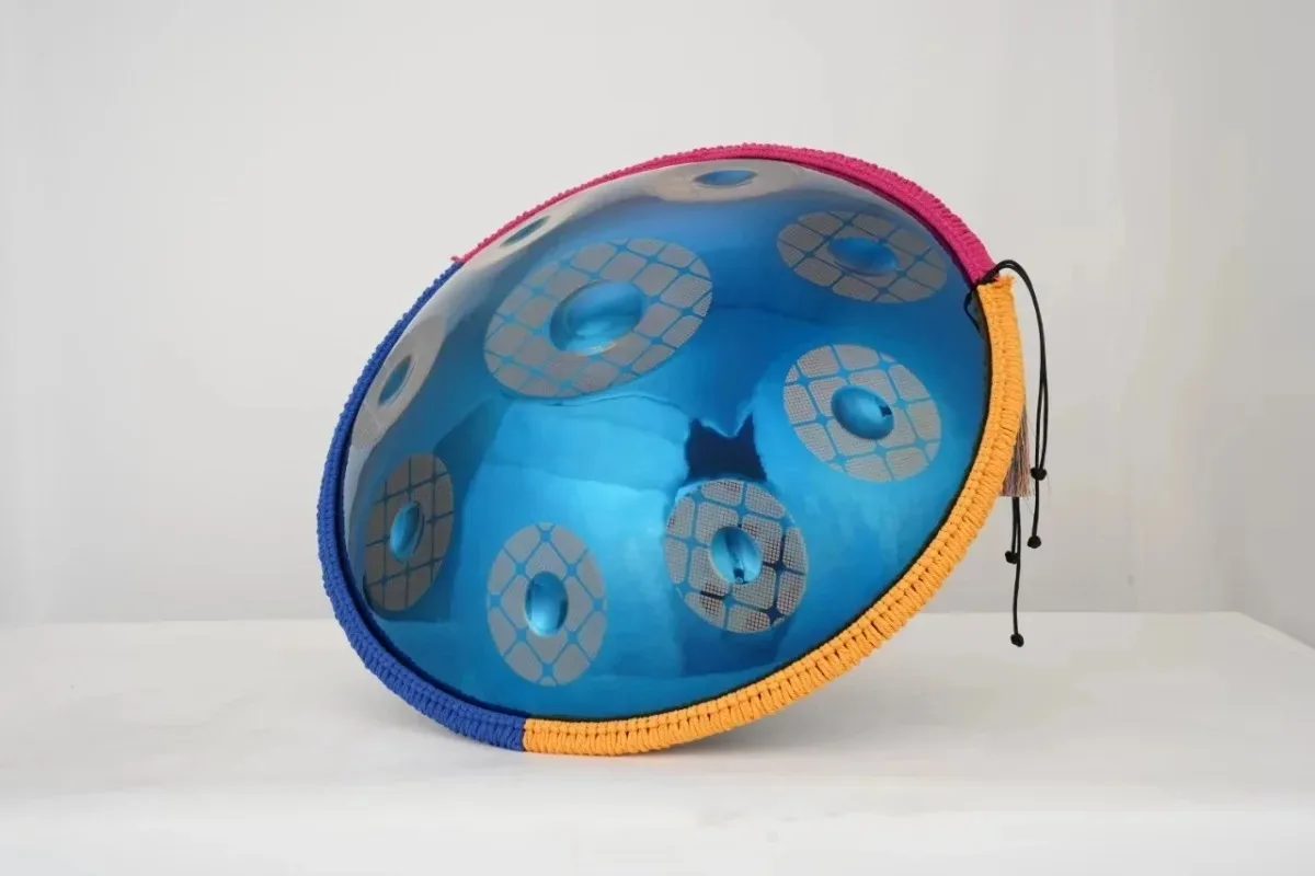 أداة يدوية مقاس 22 بوصة طبلة يدوية بمرآة ملونة للمبتدئين واللاعب المحترفين مع حافظة وحامل #5