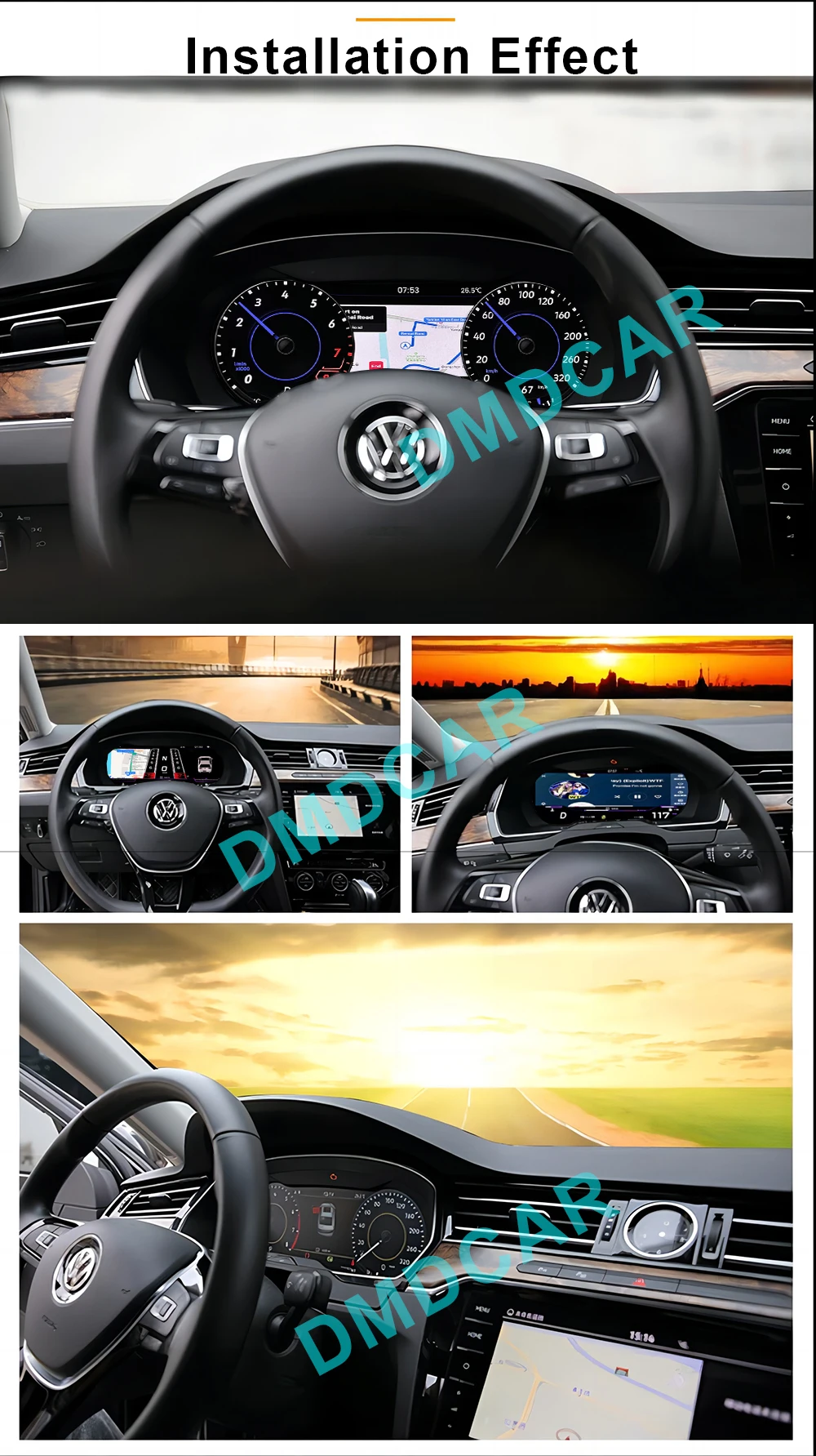 Car Digital Dashboard Panel Virtual Instrument Cluster CockPit LCD Speedometer for Volkswagen VW Golf 7 Golf 7.5 Passat B8 CC