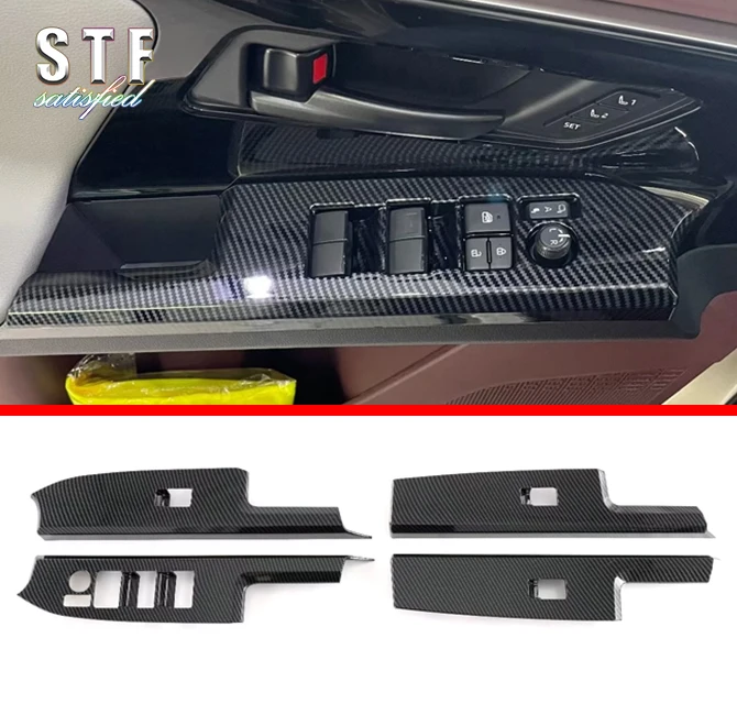 

Carbon Fiber Style Interior Door Window Buttons Cover Trim For Toyota Bz4x 2022 2023 Car Accessories Stickers