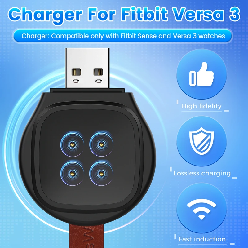 Charger For Fitbit Versa 3/Sense Watch Portable USB Interface Watch Charger