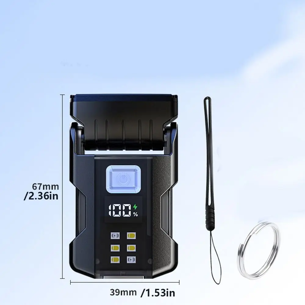 Mini Super Bright Rotatable Flashlight LED Display 550LM Hat Clip Light Waterproof Tail Magnet Torch Work Light Outdoor