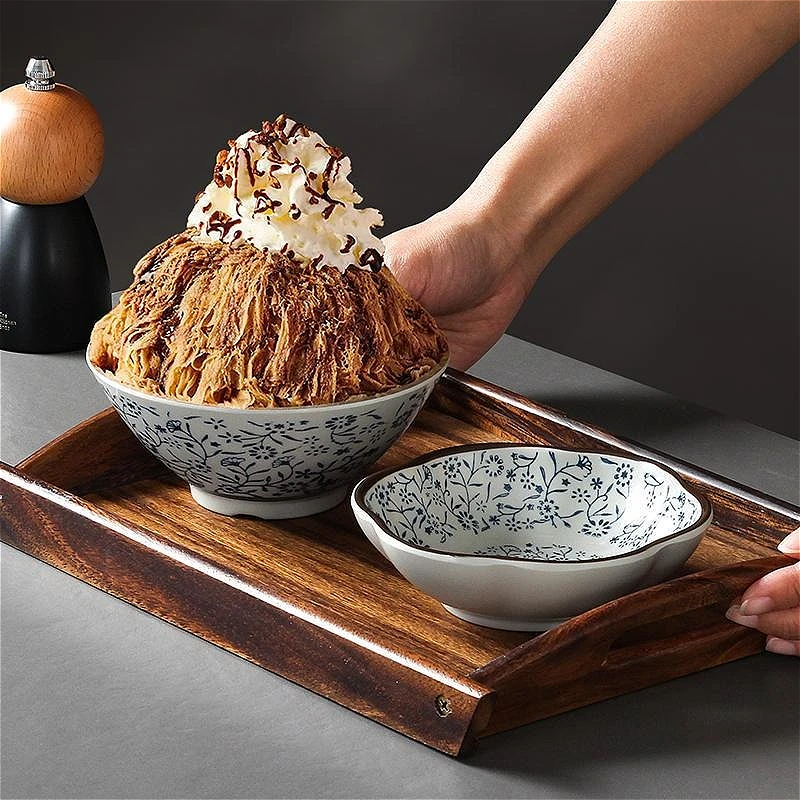 Commercial Dessert Bowl for Shaved Ice, Snowflake Ice, Taro Balls, Sweet Soup, Ice Cream Serving, Restaurants