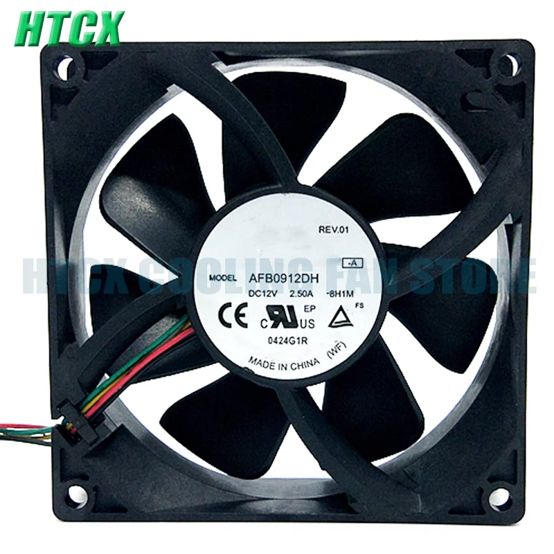 NEW AFB0912DH 12V 2.5A 9025 9cm Dual Ball Four Wire Violent Fan
