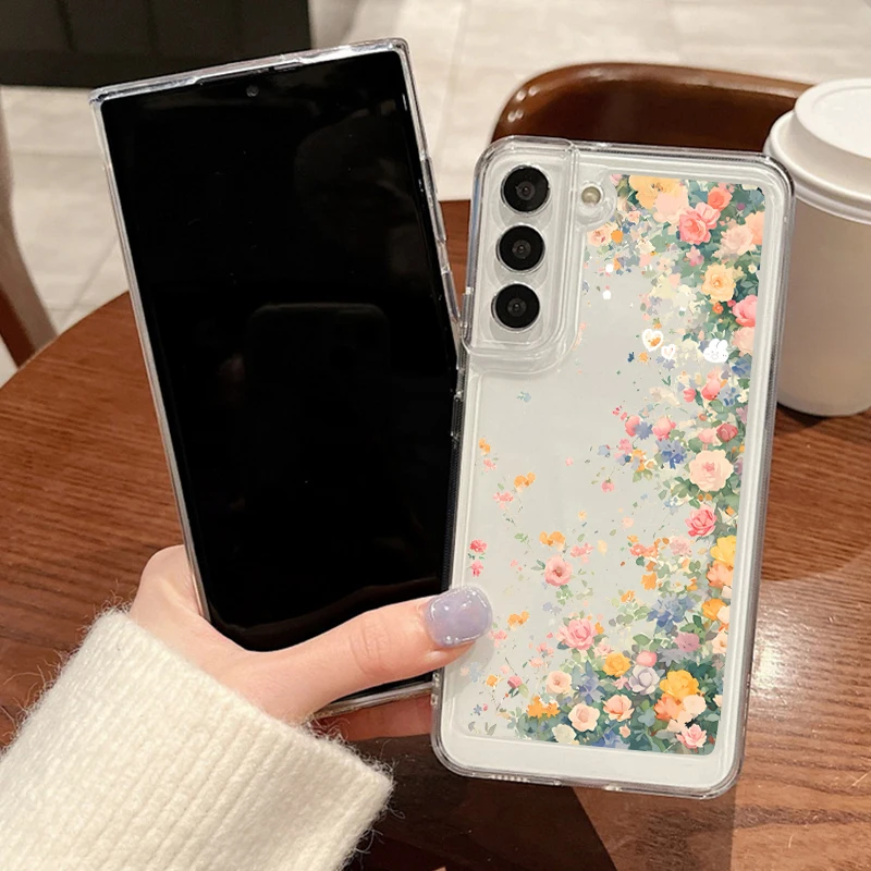 Small Flower Case For Samsung Galaxy S24 S23 S22 Ultra S21 S20 FE A52 A56 A14 A34 A15 A25 A35 A55 A54 5G S25 Plus Edge Cover