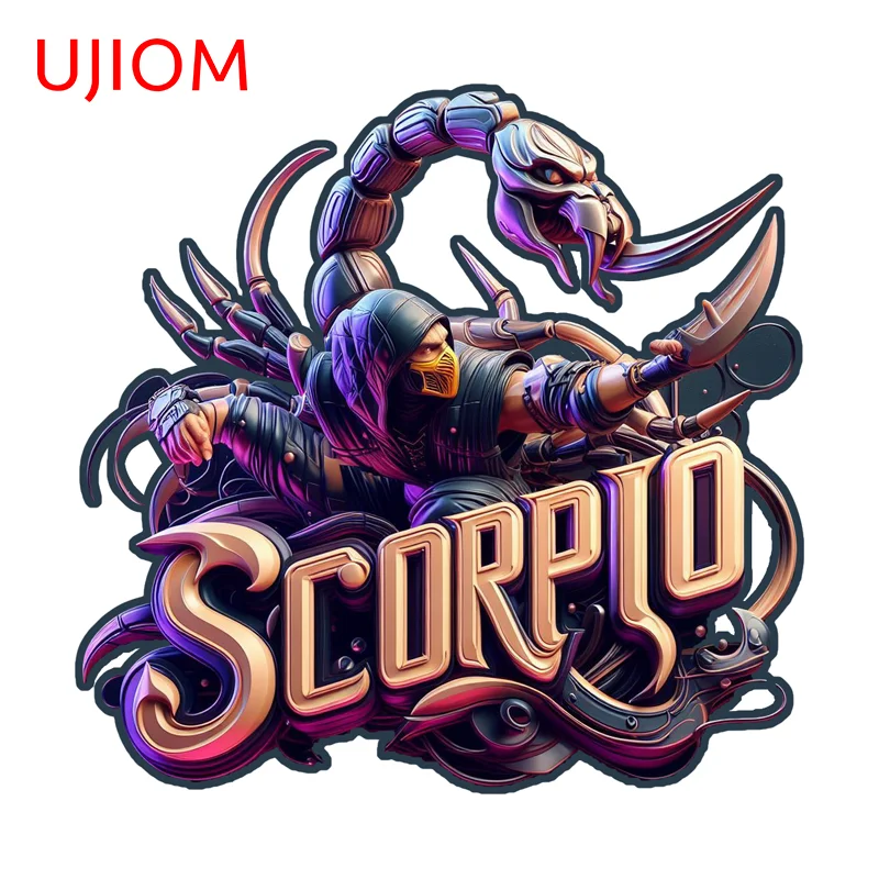 UJIOM Scorpion Purple Color Scheme Wall Sticker Trendy Enchanting Scratch Proof PVC Decal Chic Cupboard Vestibulec Decoration