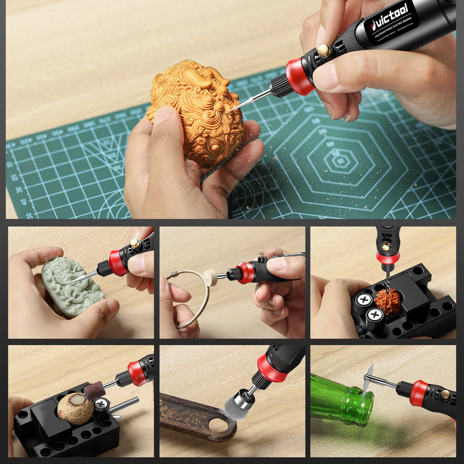 272 pezzi Set smerigliatrice elettrica Kit di utensili rotanti per lucidatrice con penna per incisione regolabile a 3 velocità Impugnatura comoda