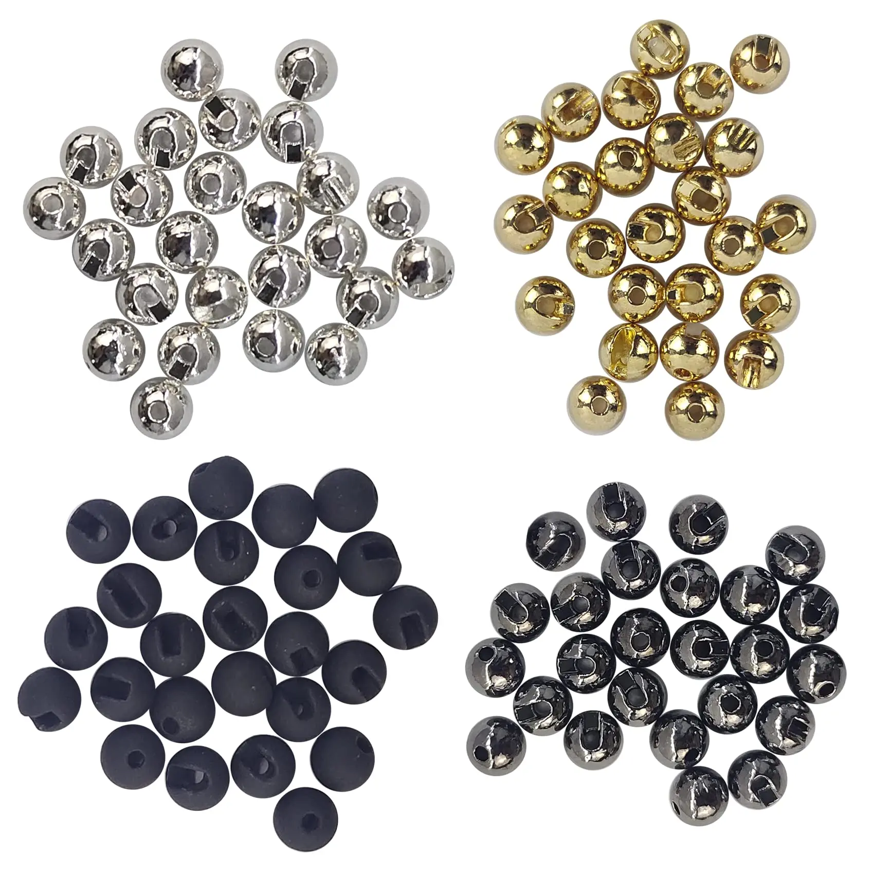 Aventik-Perles de tungstène à tête fendue pour attache de mouches, accessoire de pêche, matériel de nymphe, boule, 2,5-4,5mm, 25 pièces