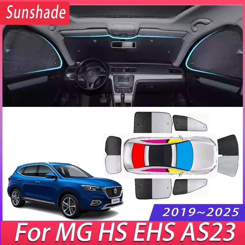 

Car Sunshade For MG HS EHS AS23 2019~2025 2022 2023 2024 Auto Heat Insulation Protection Sunshade Windshield Visor Accessories