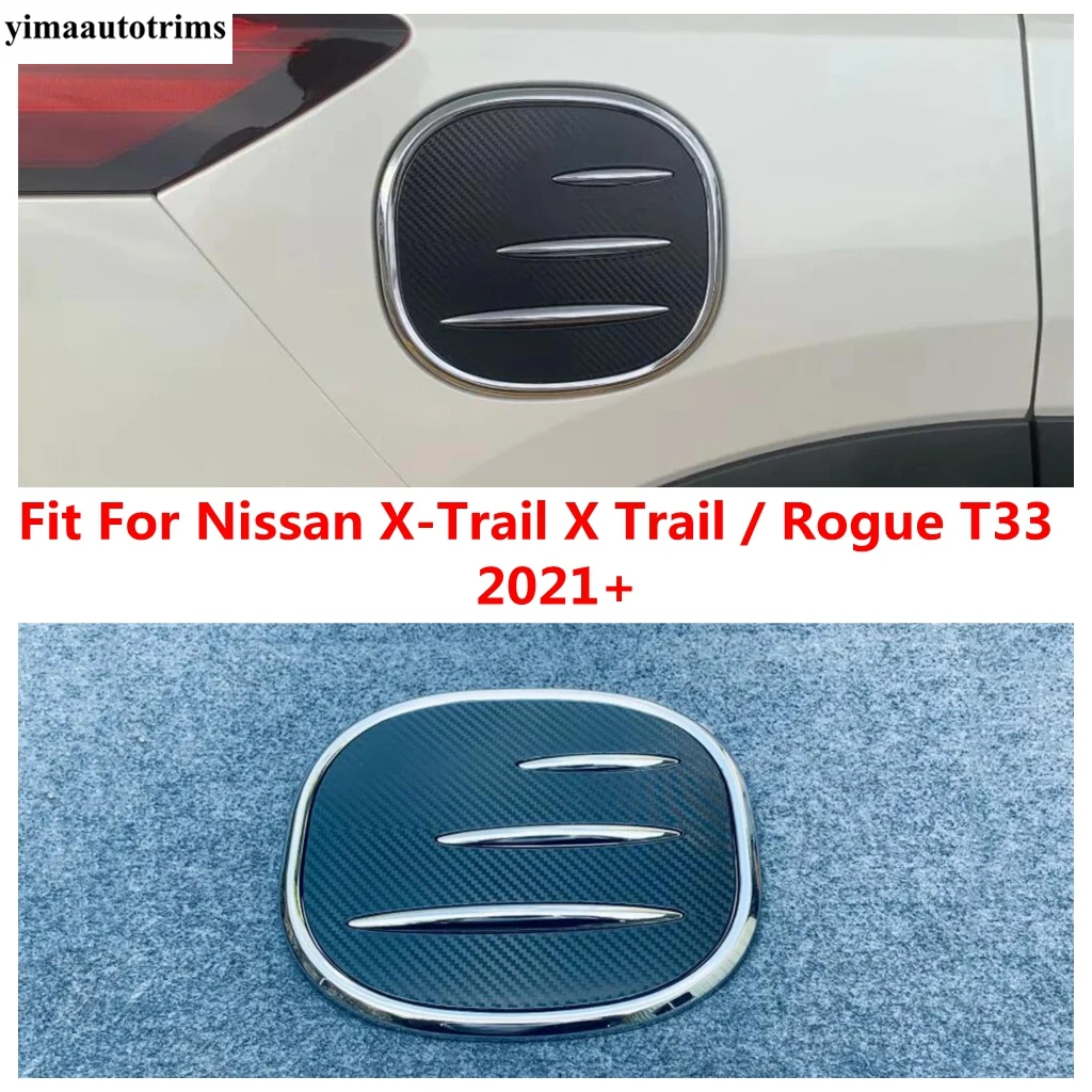 

Car Oil Fuel Tank Gas Cap Cover Trim Sticker For Nissan X-Trail X Trail / Rogue T33 2021 -2024 Carbon Fiber Accessories Interior