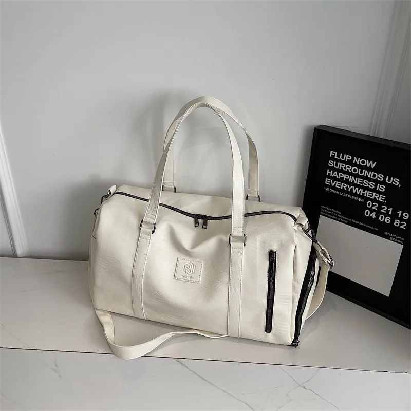 cross-border-pu-leather-sports-and-fitness-bag-women's-crossbody-handbag-large-capacity-men's-outdoor-travel-luggage-bag